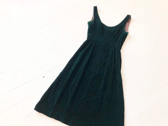 1960s Green Velvet Dress