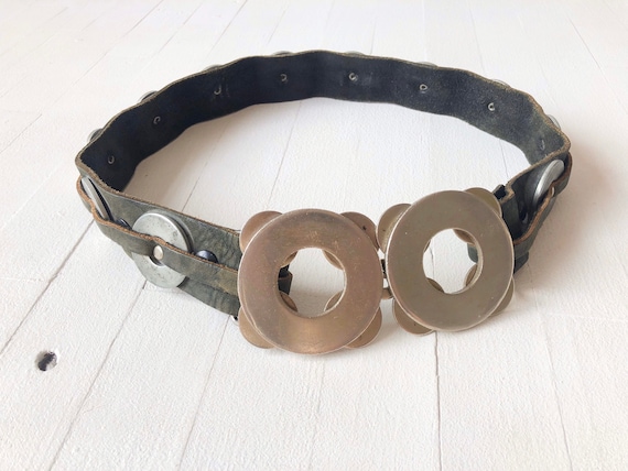 1970s Punk Leather Metal Belt
