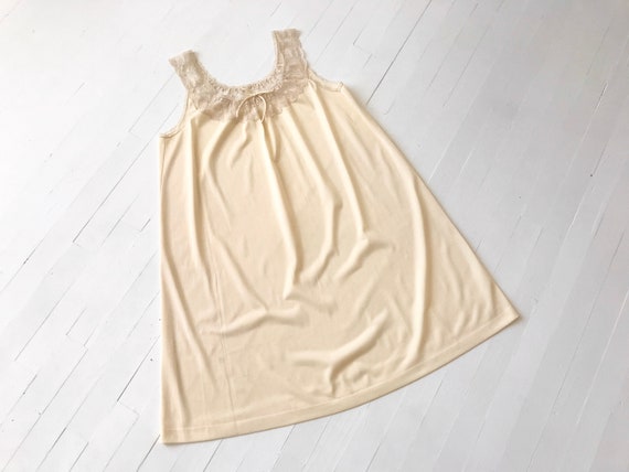 1960s Buttercream Chiffon + Lace Babydoll