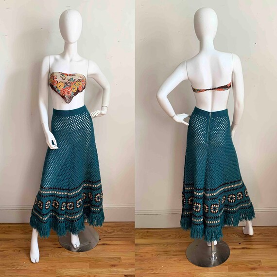 1970s Crochet Afghan Skirt