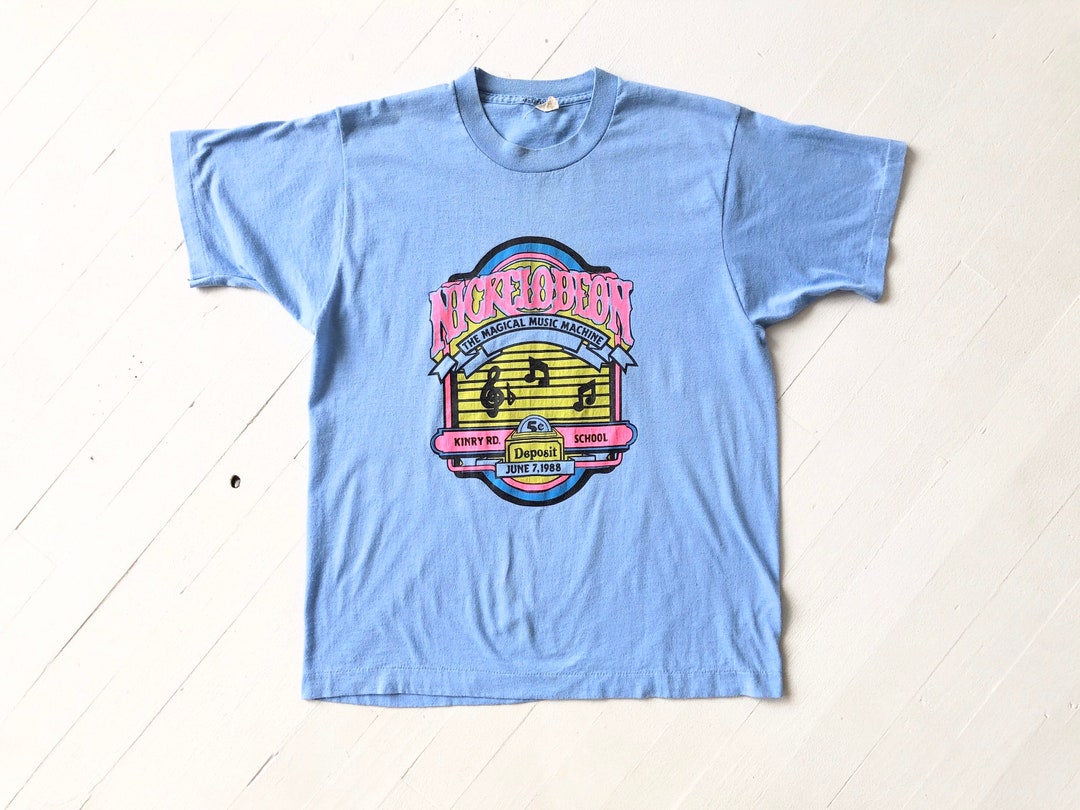 1980s Blue Nickelodeon T-shirt - Etsy