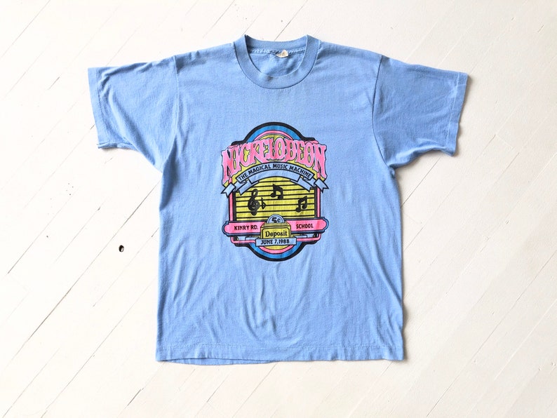 1980s Blue Nickelodeon T-Shirt image 1