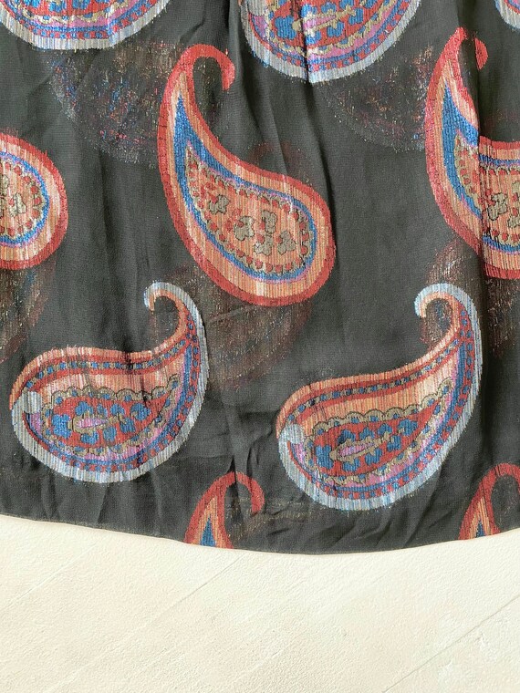 1980s Lamé Paisley Skirt - image 4