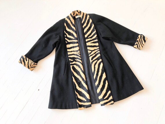 1980s does 1950s Zebra Trim Coat