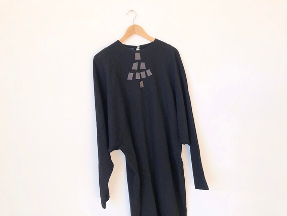 1080s Jean Muir Black Wool Dress