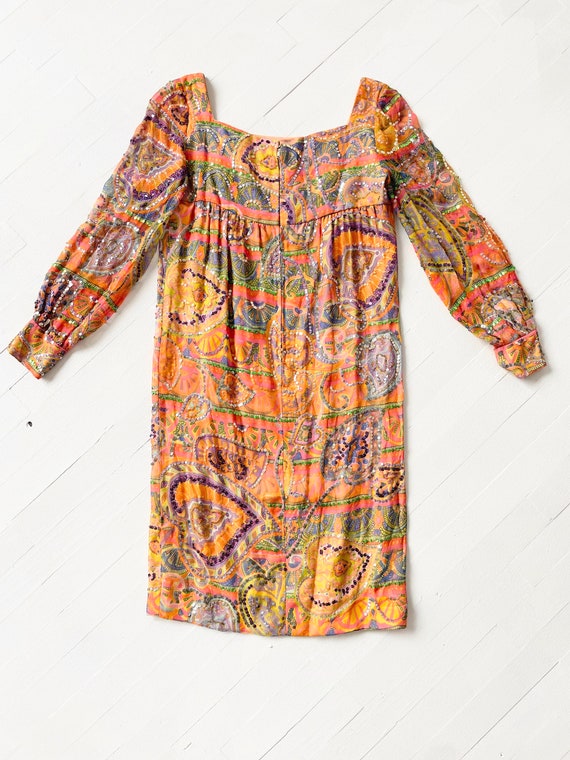 1960s Sequin Chiffon Dress - image 4