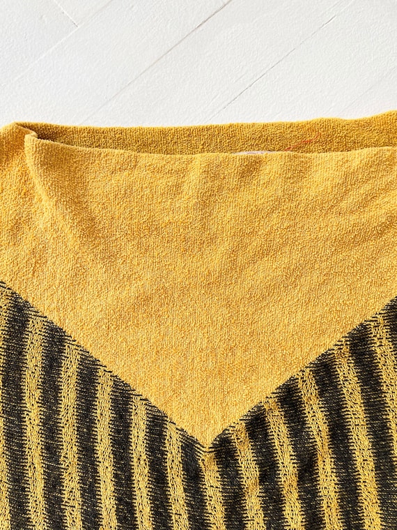 1970s Black + Yellow Striped Terrycloth Sweatshirt - image 2