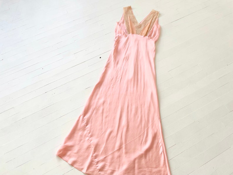 Vintage Pink Rayon Lace Bias Cut Slip Dress image 7