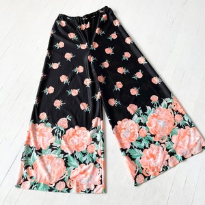 1970s Floral Wide Leg Pants image 1