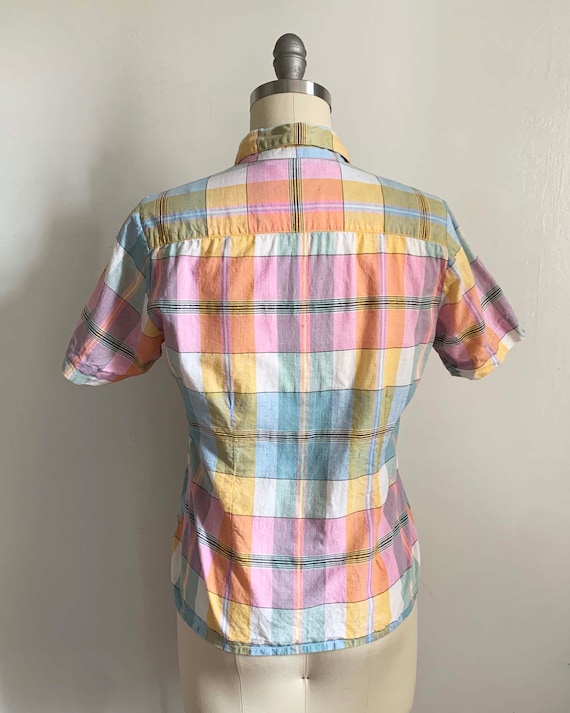 Vintage Indian Cotton Plaid Shirt - image 3