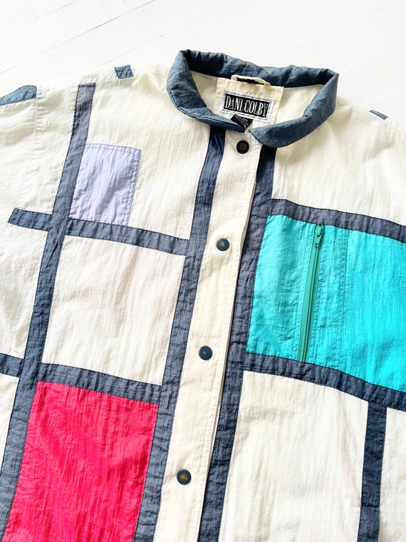 1980s White Mondrian Color-block Jacket - image 2
