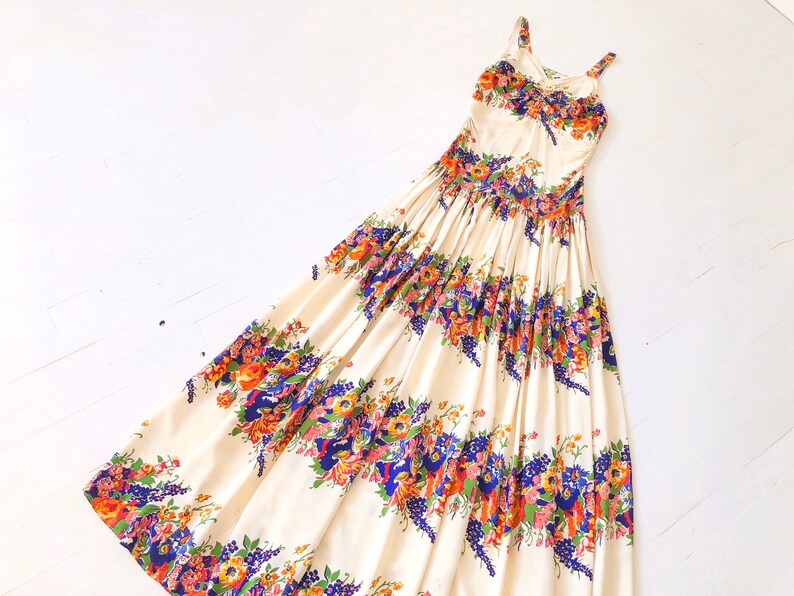 1930s Floral Rayon Dress image 7