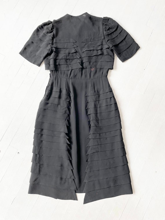 1940s Black Rayon Crepe Dress AS IS - image 5