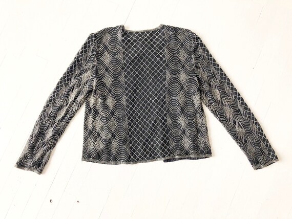 1980s Beaded Silk Cardigan Jacket - image 5