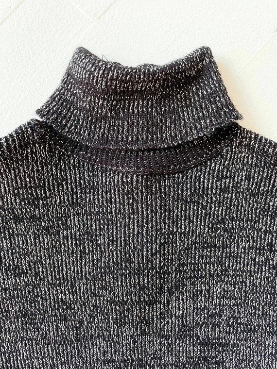 1970s Metallic Knit Turtleneck - image 2