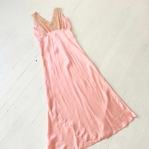 Vintage Pink Rayon Lace Bias Cut Slip Dress image 2