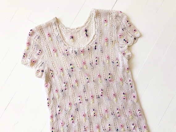 Vintage Floral Crochet Top