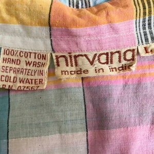 Vintage Indian Cotton Plaid Shirt image 5