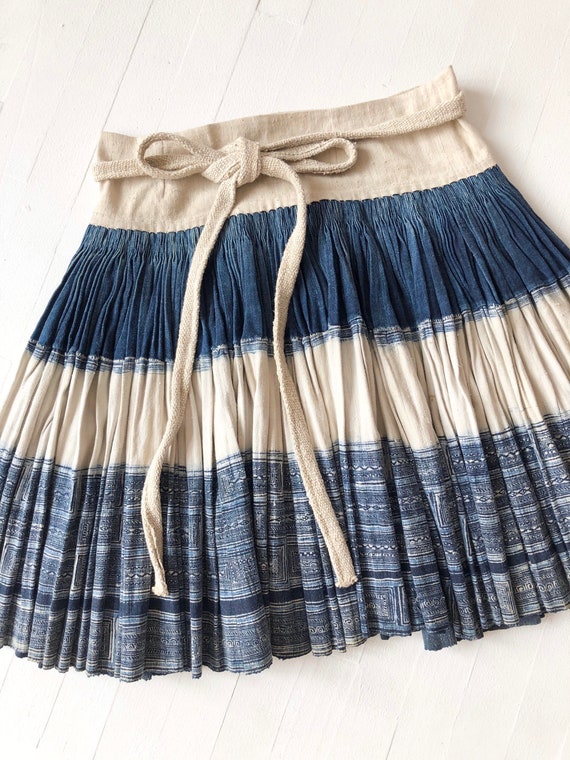 Vintage Indigo Wrap Skirt - image 2