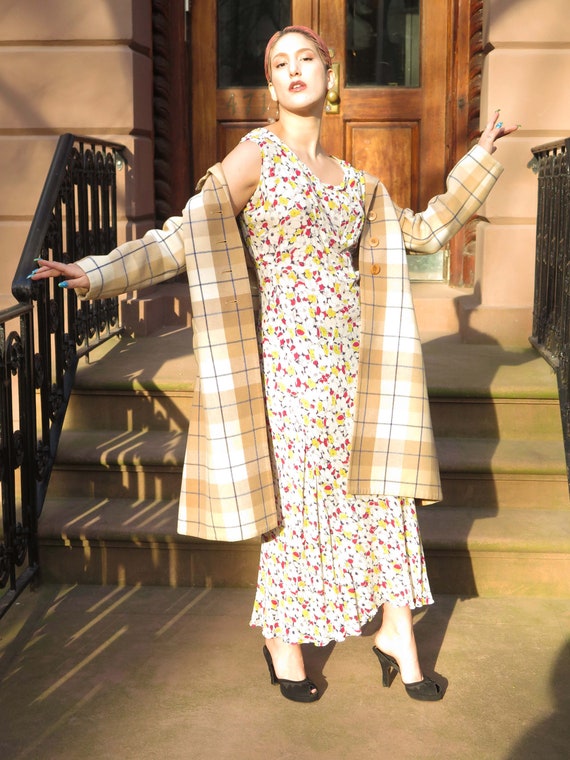 1930s Floral Chiffon Dress