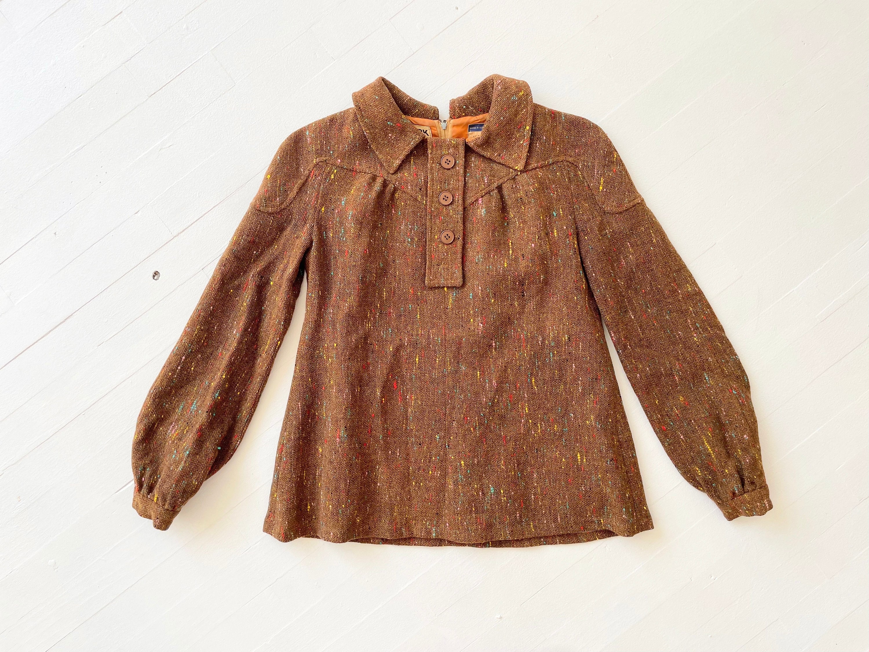 Ossie Clark, 1960s Ossie Clark Speckled Brown Wool Jacket
