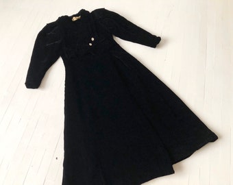 1930s Black Velvet Opera Coat