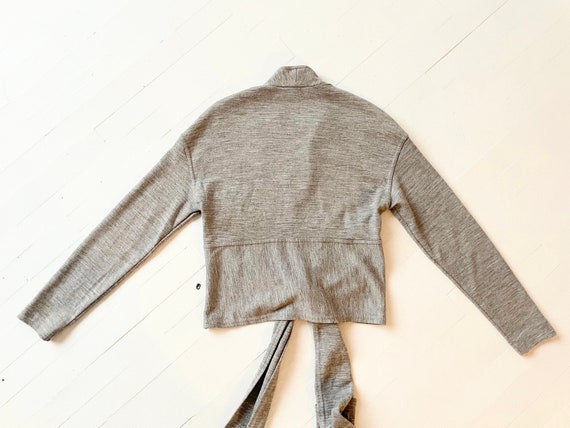 1990s Italian Grey Wool Jersey Knit Two Piece Set - image 8