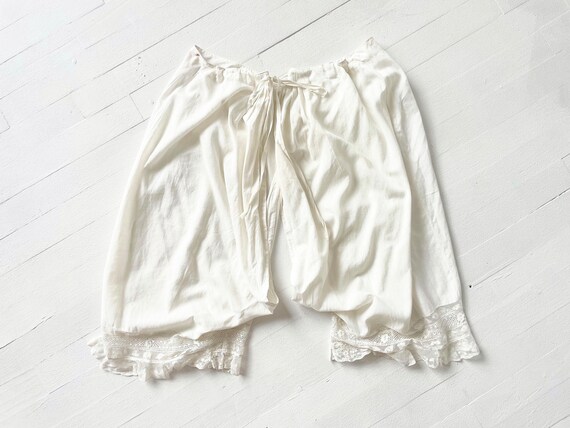 Antique 1910s White Cotton Bloomers - image 5