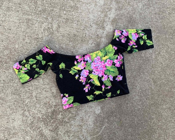 1980s Betsey Johnson Floral Crop Top