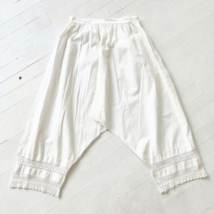 Antique Victorian White Cotton Bloomer Shorts