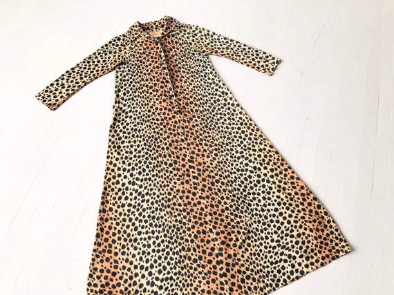 1970s Cheetah Print Maxi Dress