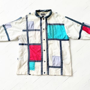 1980s White Mondrian Color-block Jacket image 1