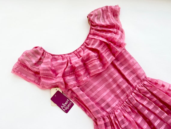 1980s Pink Chiffon Nipon Dress - image 2