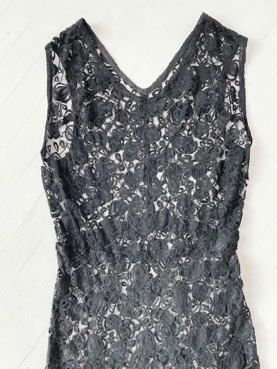 1930s Black Lace Dress - image 2