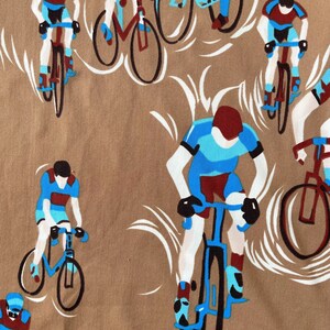 1970s Brown Cyclist Print T-Shirt image 2