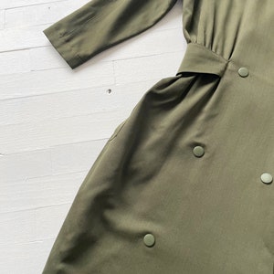 1980s Thierry Mugler Olive Green Double Breasted Dress image 4