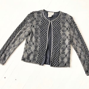 1980s Beaded Silk Cardigan Jacket