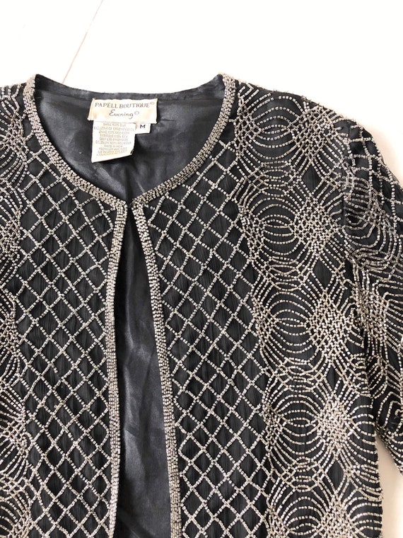1980s Beaded Silk Cardigan Jacket - image 2