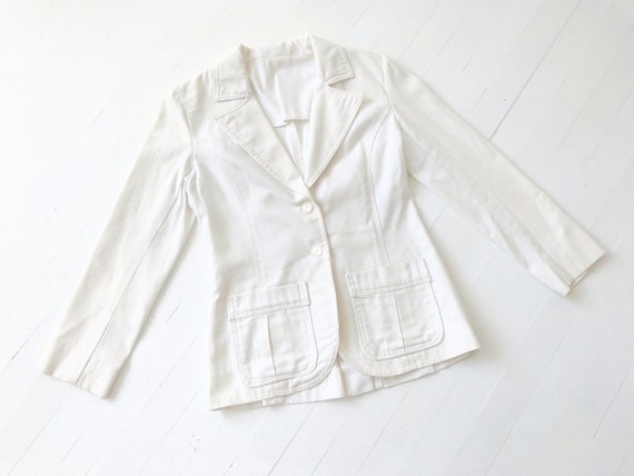 Vintage White Linen Blazer