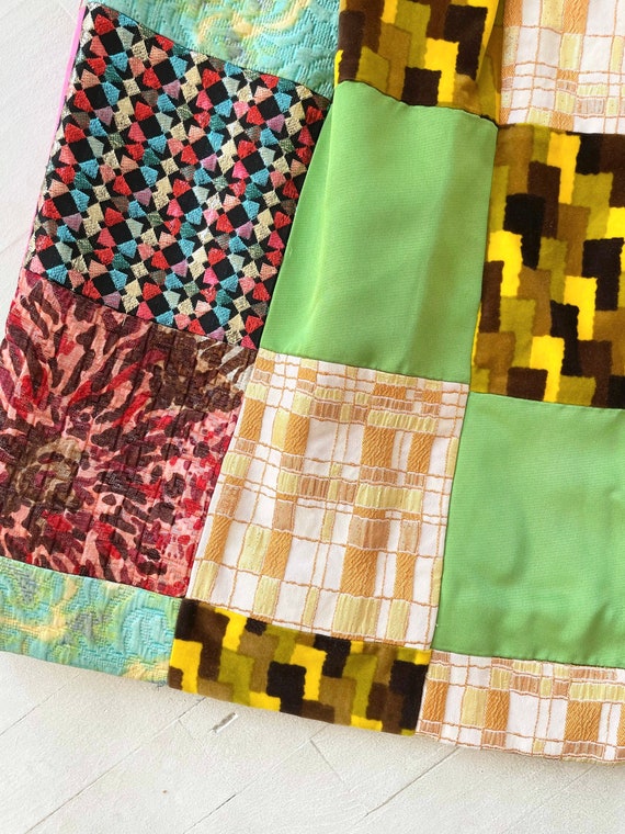 1960s Malcolm Starr Metallic Patchwork Party Gown - image 6