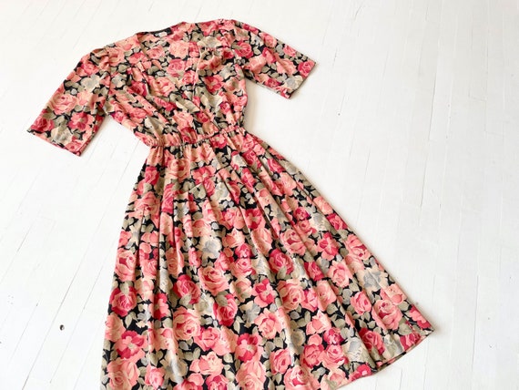 1980s Rose Print Dress - image 8