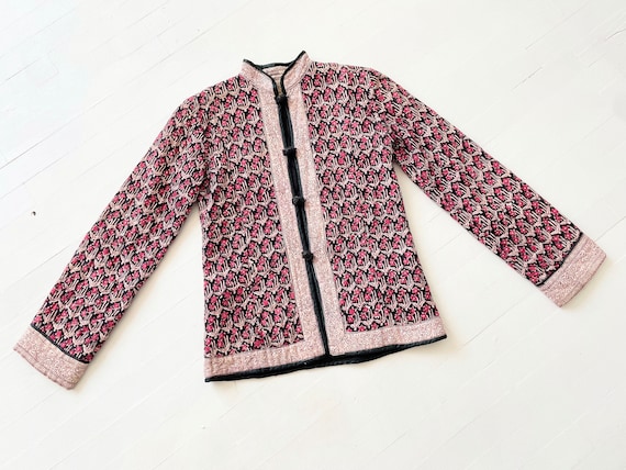 1970s Quilted Floral Block Print Jacket - image 7