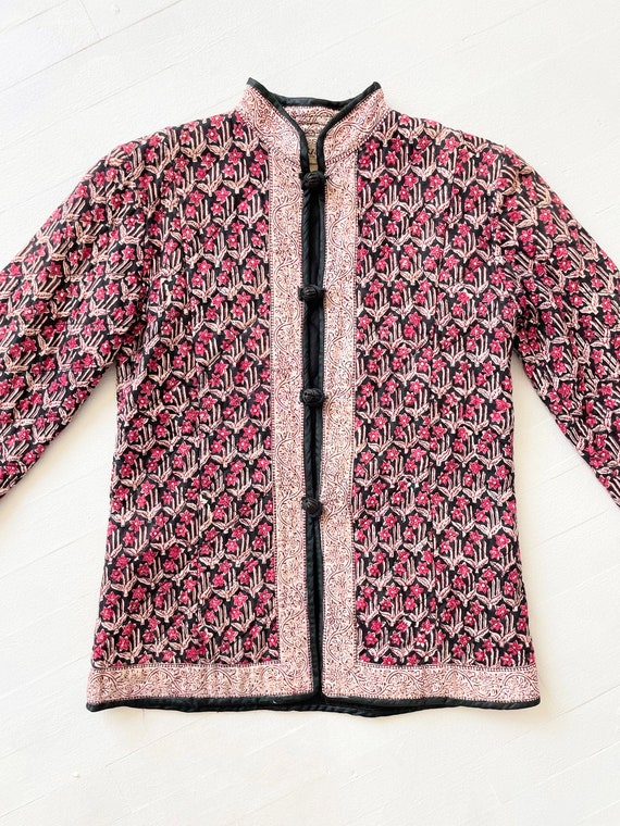 1970s Quilted Floral Block Print Jacket - image 3