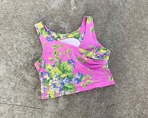 1980s Betsey Johnson Floral Crop Top