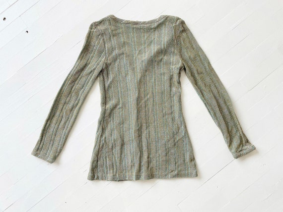 1960s Striped Metallic Cardigan - image 5