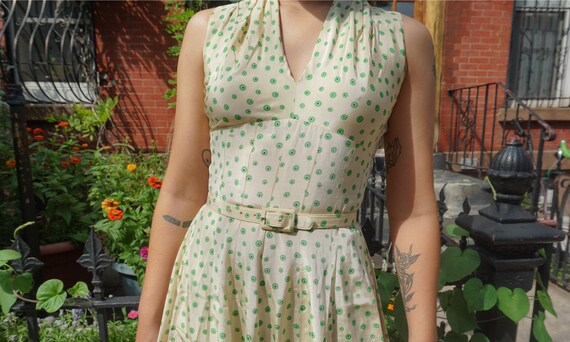 1950s Jonathan Logan Yellow Dotted Dress