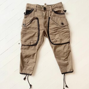 Y2K DSquared Leather Trim Cargo Pants image 3