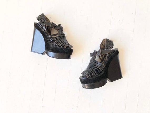 1970s Black Platform Huaraches
