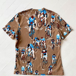 1970s Brown Cyclist Print T-Shirt image 4