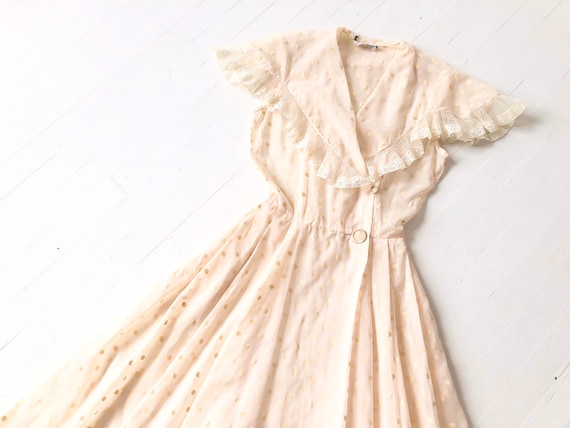 1940s Pale Pink Polka Dot Dress